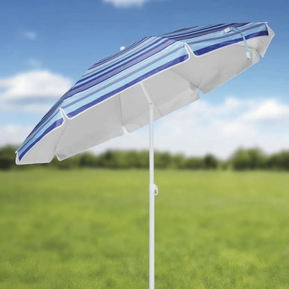 HI Beach Parasol 200 cm Blue Striped