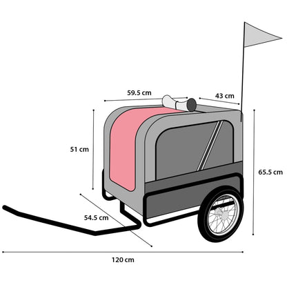 FLAMINGO Dog Bike Trailer Romero Red 59.5x43x51 cm