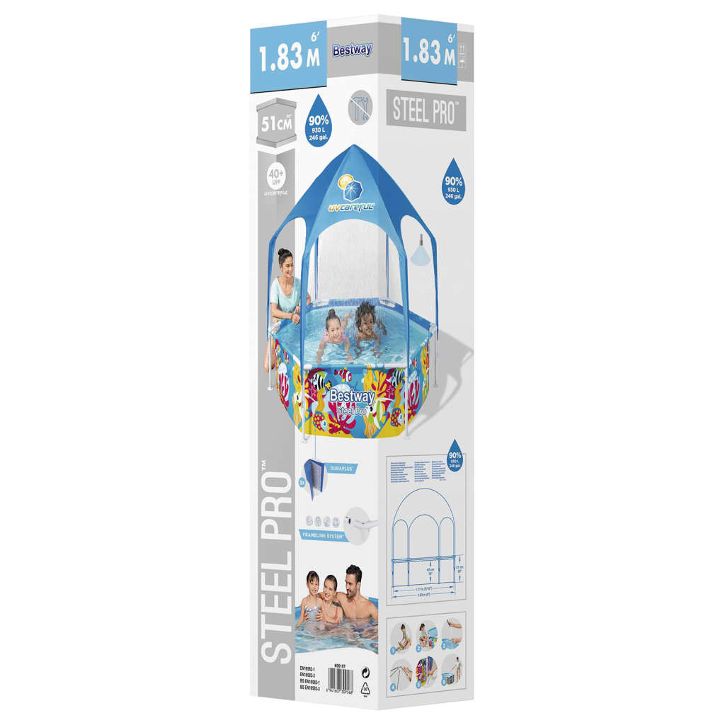 Bestway Steel Pro UV Careful Above Ground Pool for Kids 183x51 cm