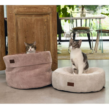 Designed by Lotte Cat Basket Ribbed Pink 50x35 cm