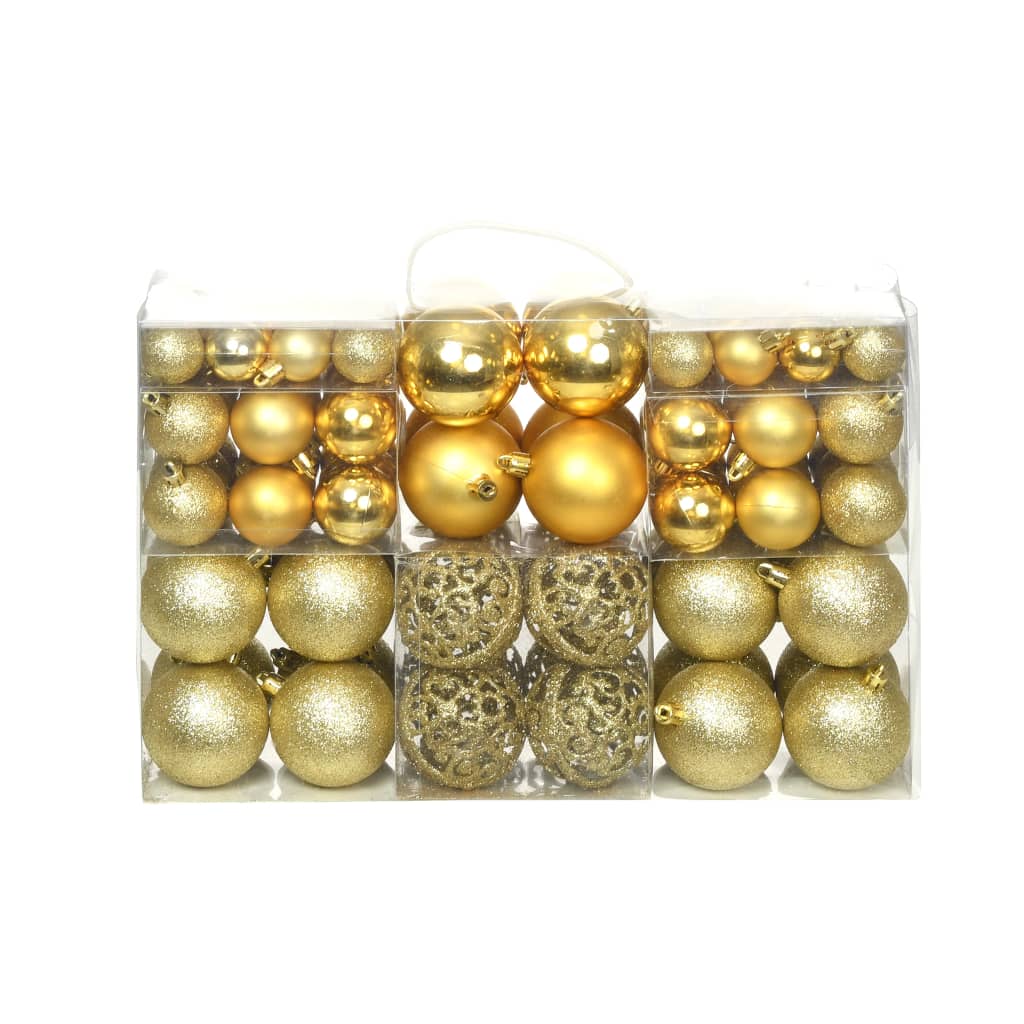 100 Piece Christmas Ball Set 3/4/6 cm Gold