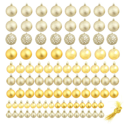 100 Piece Christmas Ball Set 3/4/6 cm Gold