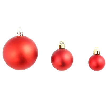 100 Piece Christmas Ball Set 3/4/6 cm Red