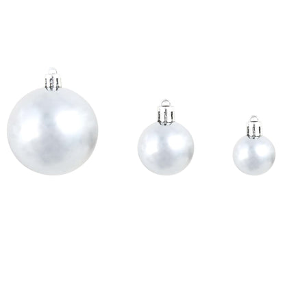 100 Piece Christmas Ball Set 3/4/6 cm White/Grey