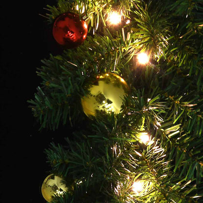 Christmas Garland Decorated with Baubles and LED Lights 5 m