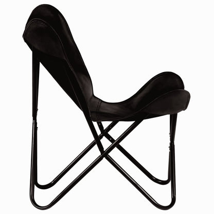 Butterfly Chair Black Kids Size Real Leather