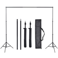 Load image into Gallery viewer, Photo Studio Kit with 3 Cotton Backdrops Adjustable Frame 3x3m
