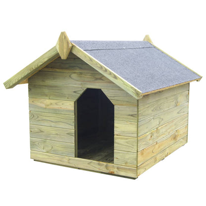 Garden Dog House with Opening Roof Impregnated Pinewood