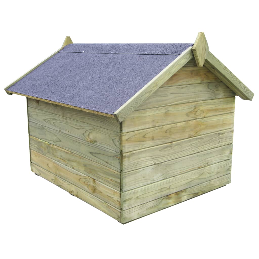 Garden Dog House with Opening Roof Impregnated Pinewood