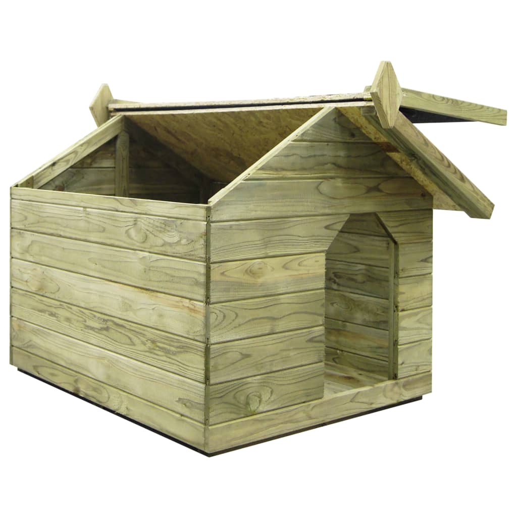 Garden Dog House with Opening Roof Impregnated Pinewood