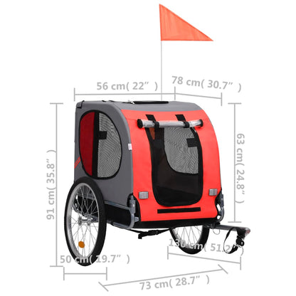 Pet Bike Trailer Red and Black