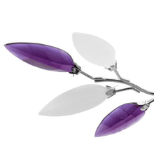 Load image into Gallery viewer, Ceiling Lamp White &amp; Purple Acrylic Crystal Leaf Arms 3 E14 Bulbs
