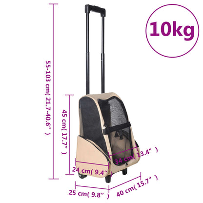 Foldable Multipurpose Pet Trolley Beige