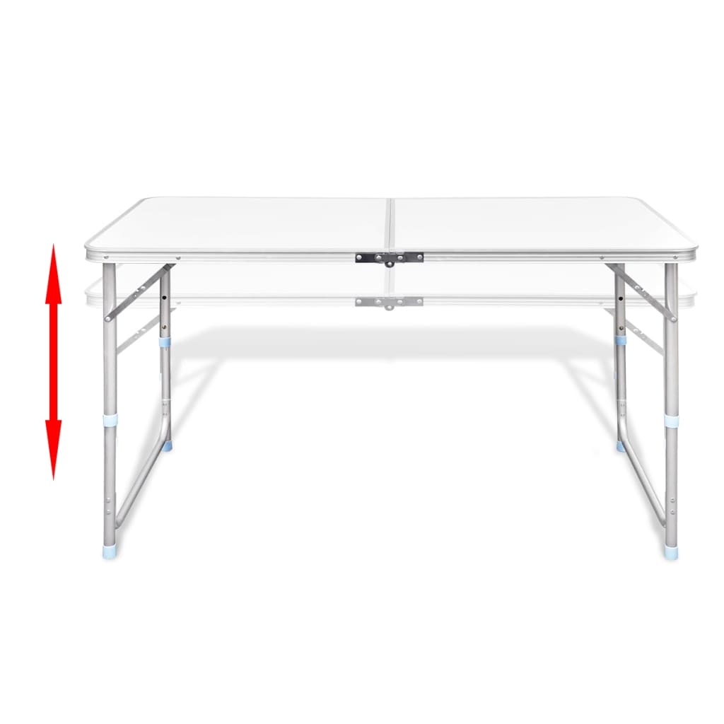 Foldable Camping Table Height Adjustable Aluminium 120 x 60 cm