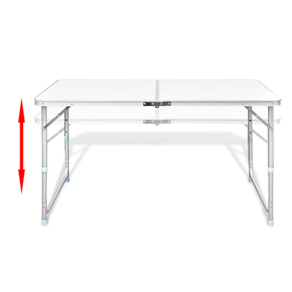 Foldable Camping Table Height Adjustable Aluminium 120 x 60 cm