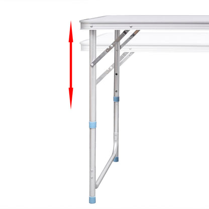 Foldable Camping Table Height Adjustable Aluminium 120 x 60 cm