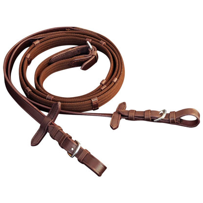 Leather Flash Bridle with Reins and Bit Brown Cob