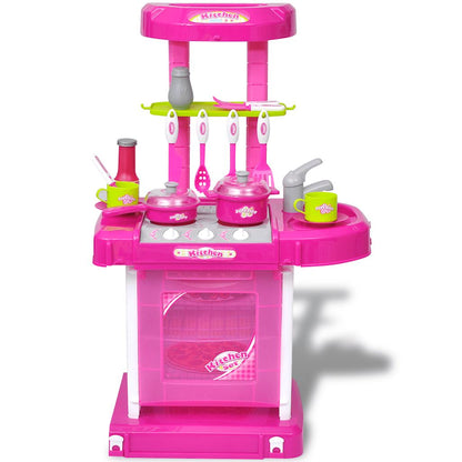 Kids/Children Playroom Toy Kitchen with Light/Sound Effects Pink