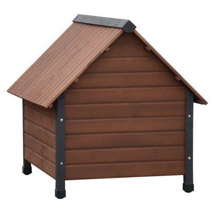 @Pet Dog House with Plastic Flaps Rustique Brown 102x82x87 cm