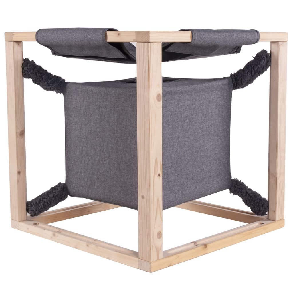 Quapas! Cat Bed with Hammock Catcube Grey M 54x54x54 cm