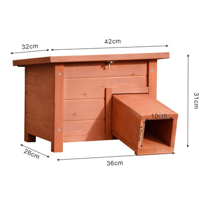 @Pet Hedgehog House Wood Brown