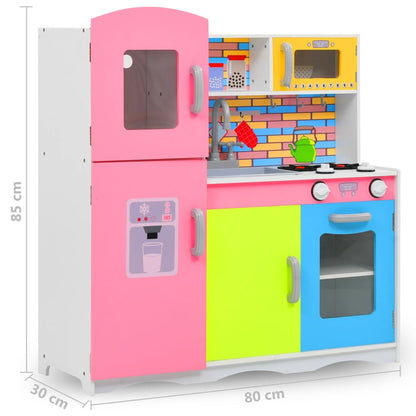 Kids' Play Kitchen MDF 80x30x85 cm Multicolour