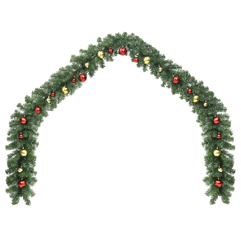 Christmas Garland Decorated with Baubles 10 m