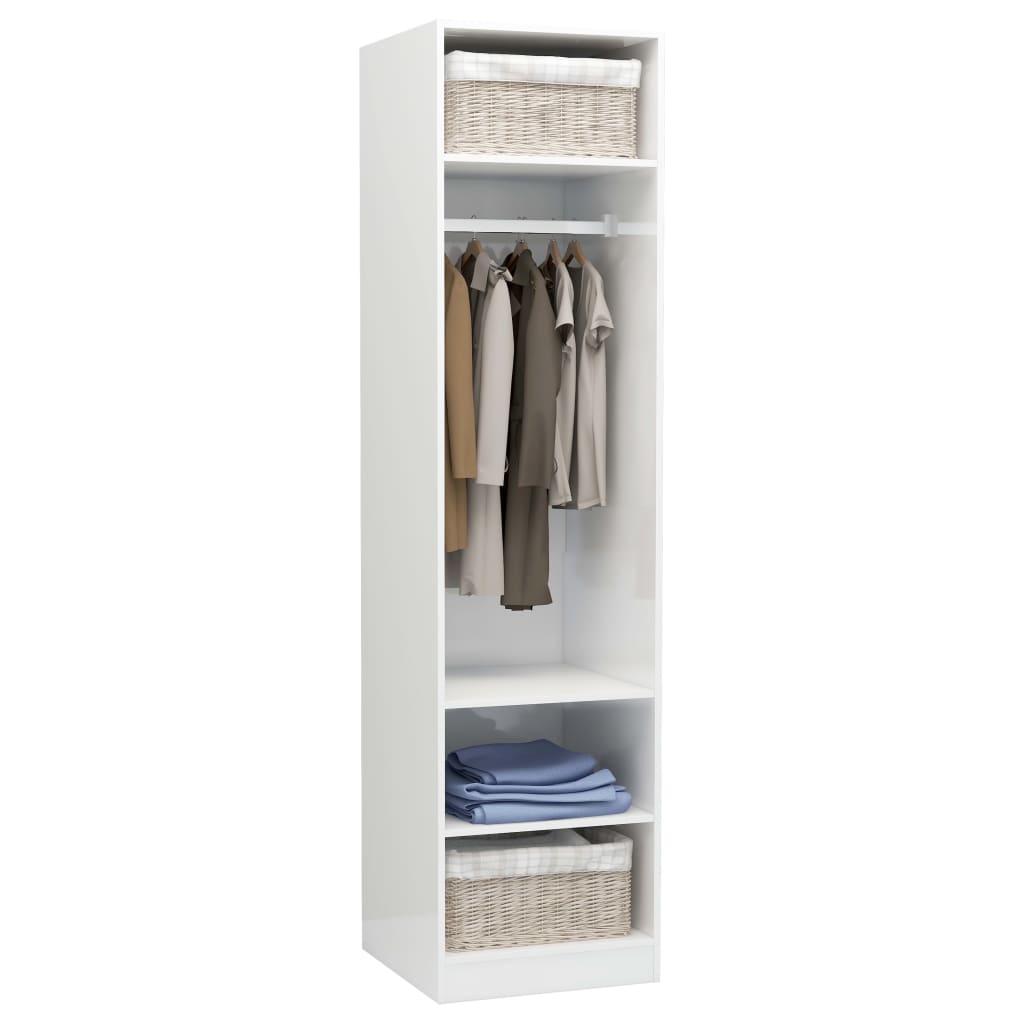 Wardrobe High Gloss White 50x50x200 cm Engineered Wood