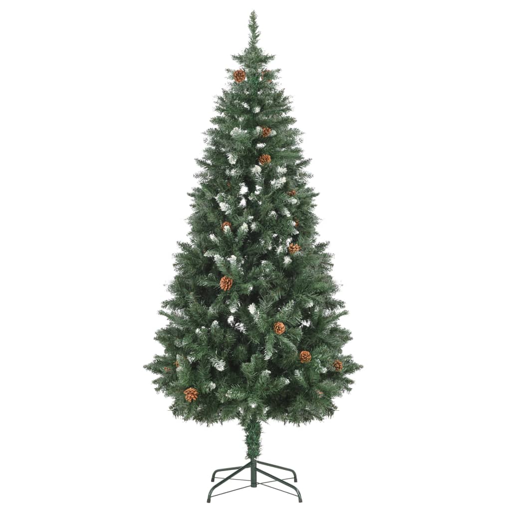 Artificial Christmas Tree with Pine Cones and White Glitter 180 cm