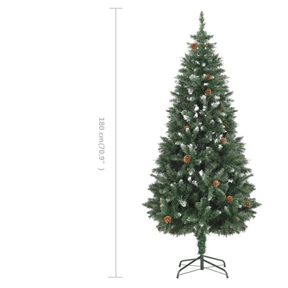 Artificial Christmas Tree with Pine Cones and White Glitter 180 cm