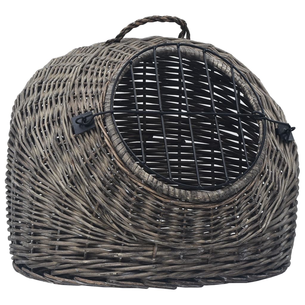 Cat Transporter Grey 45x35x35 cm Natural Willow