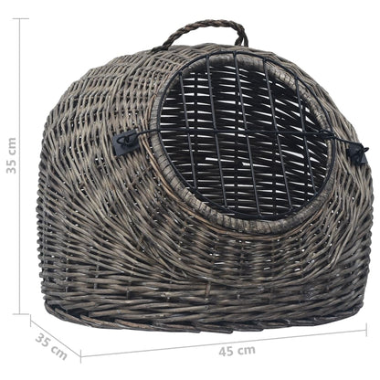 Cat Transporter Grey 45x35x35 cm Natural Willow