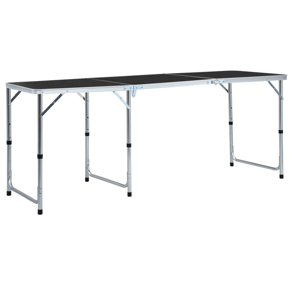 Foldable Camping Table Grey Aluminium 180x60 cm