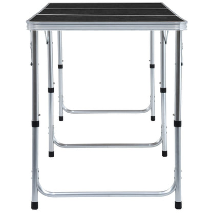 Foldable Camping Table Grey Aluminium 180x60 cm