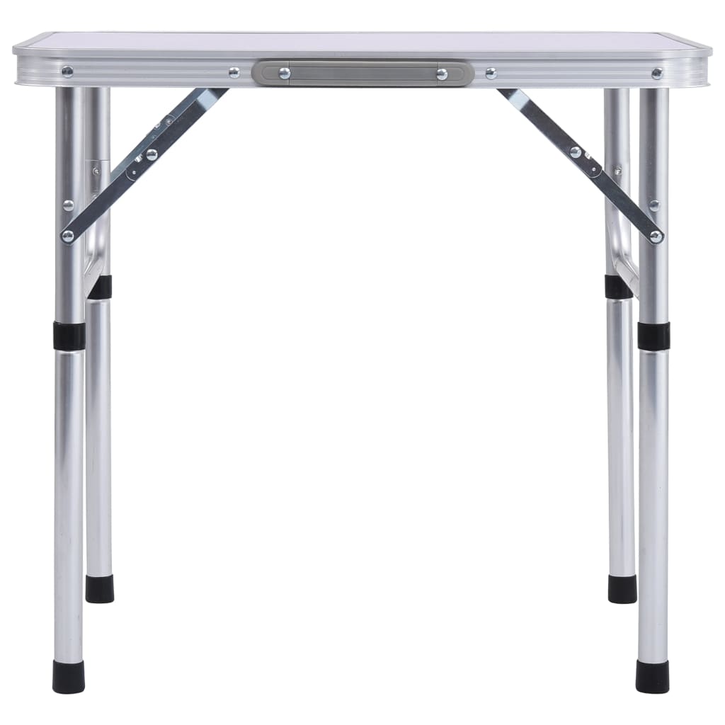 Folding Camping Table White Aluminium 60x45 cm