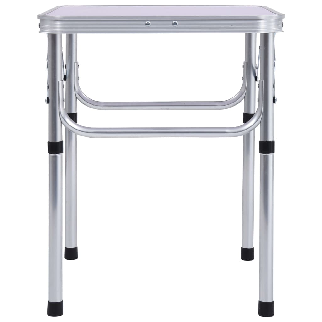 Folding Camping Table White Aluminium 60x45 cm