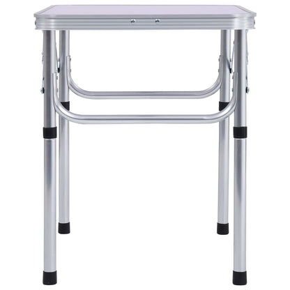 Folding Camping Table White Aluminium 60x45 cm