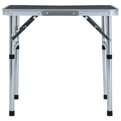 Folding Camping Table Grey Aluminium 60x45 cm