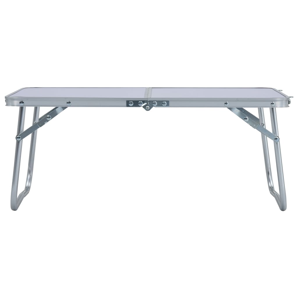 Folding Camping Table White Aluminium 60x40 cm