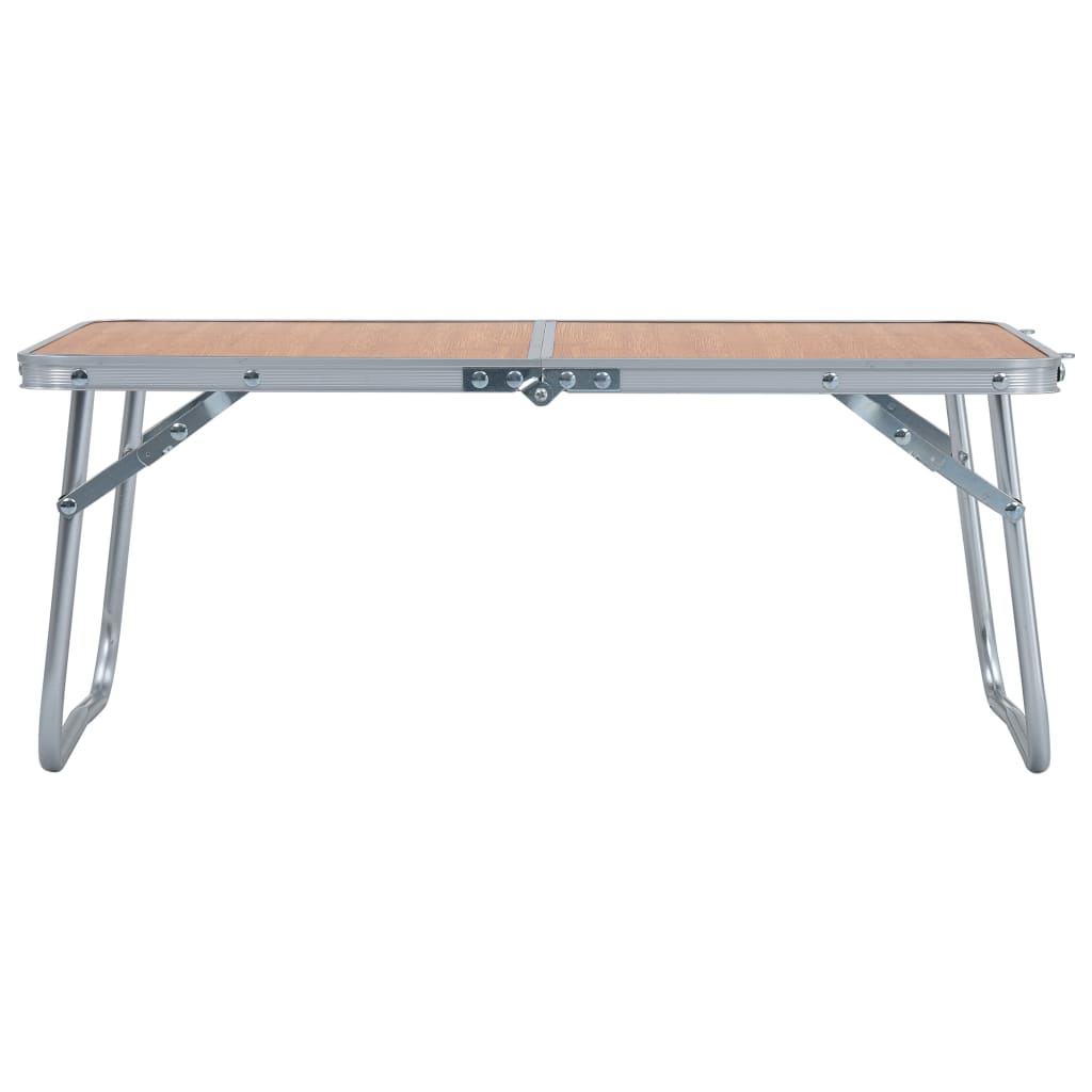 Folding Camping Table Brown Aluminium 60x40 cm