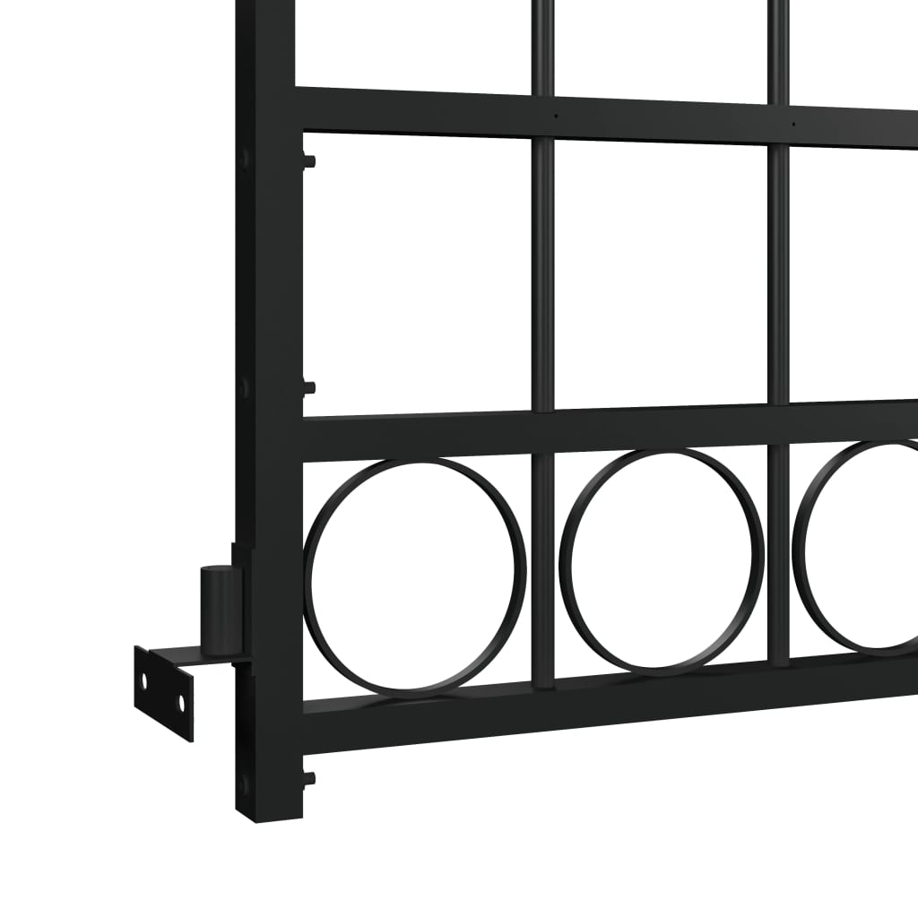 Fence Gate with Arched Top Steel 89x200 cm Black