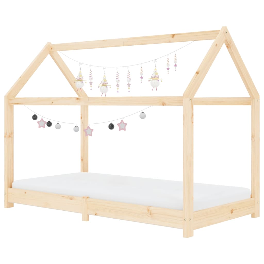 Kids Bed Frame Solid Pine Wood 70x140 cm