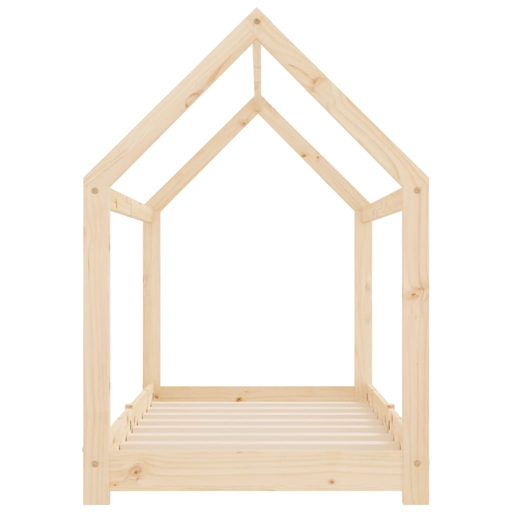 Kids Bed Frame Solid Pine Wood 70x140 cm