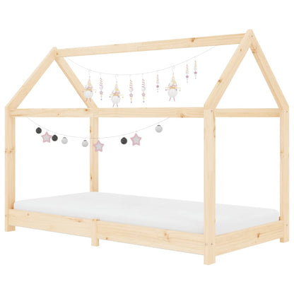 Kids Bed Frame Solid Pine Wood 80x160 cm