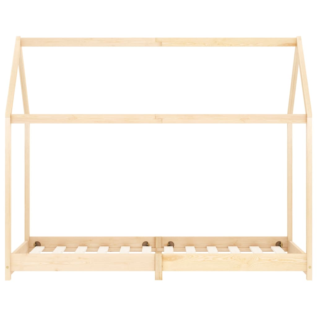 Kids Bed Frame Solid Pine Wood 90x200 cm