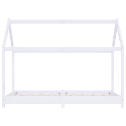 Kids Bed Frame White Solid Pine Wood 70x140 cm