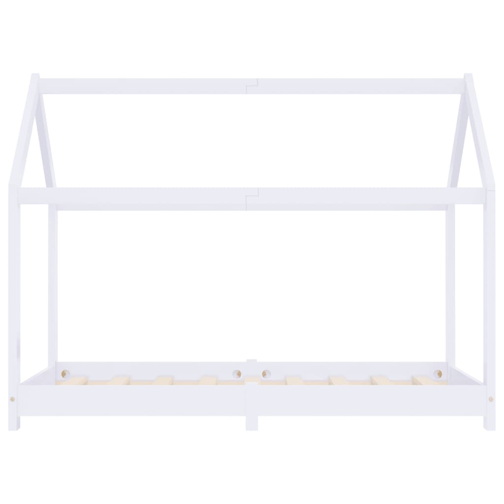 Kids Bed Frame White Solid Pine Wood 80x160 cm