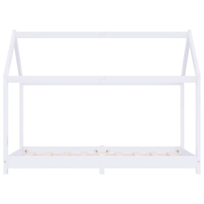 Kids Bed Frame White Solid Pine Wood 80x160 cm