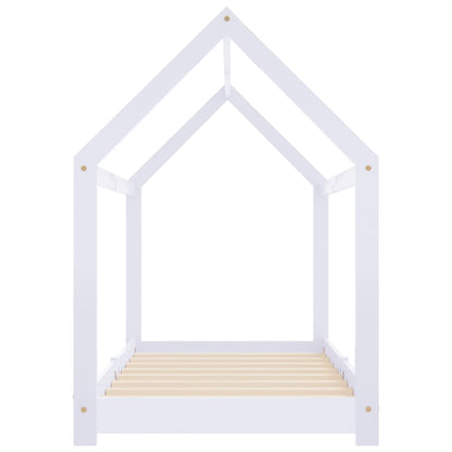 Kids Bed Frame White Solid Pine Wood 80x160 cm