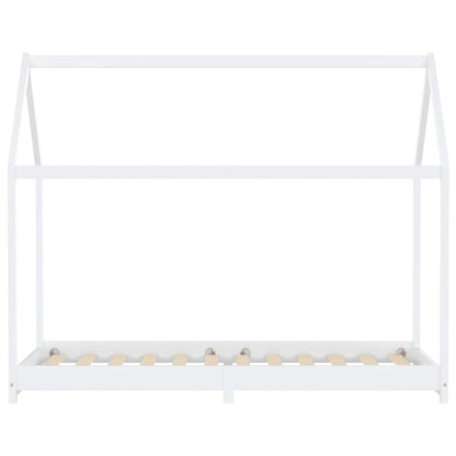 Kids Bed Frame White Solid Pine Wood 90x200 cm